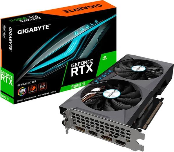 Gigabyte GeForce RTX 3060 Ti Eagle 2.0 LHR Graphics Card, 8GB GDDR6, PCIe 4.0, 2x Fan,