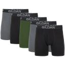 Gildan Men's Cotton Stretch Regular Leg Boxer Brief, Black Soot