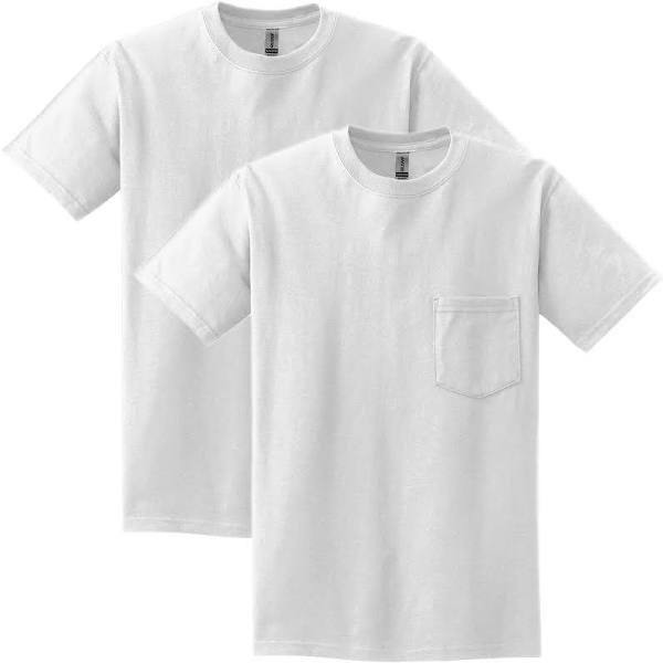 Gildan Men's Ultra Cotton Adult T-Shirt With Pocket, 2 Pack