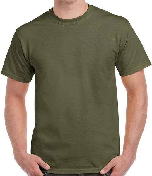 Gildan Men's Ultra Cotton Short Sleeve T Shirt Military Green L