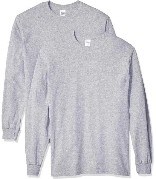 Gildan Mens G5400 Heavy Cotton Long Sleeve T-Shirt, 2-Pack Long Sleeve Shirt