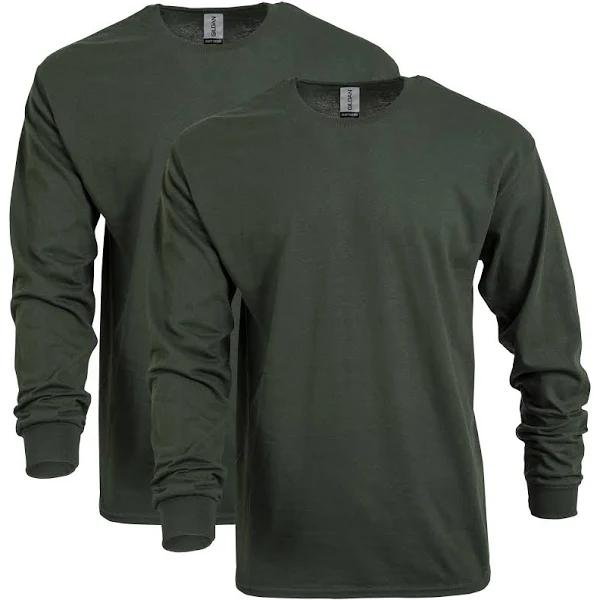 Gildan Mens G5400 Heavy Cotton Long Sleeve T-Shirt, 2-Pack Long Sleeve Shirt