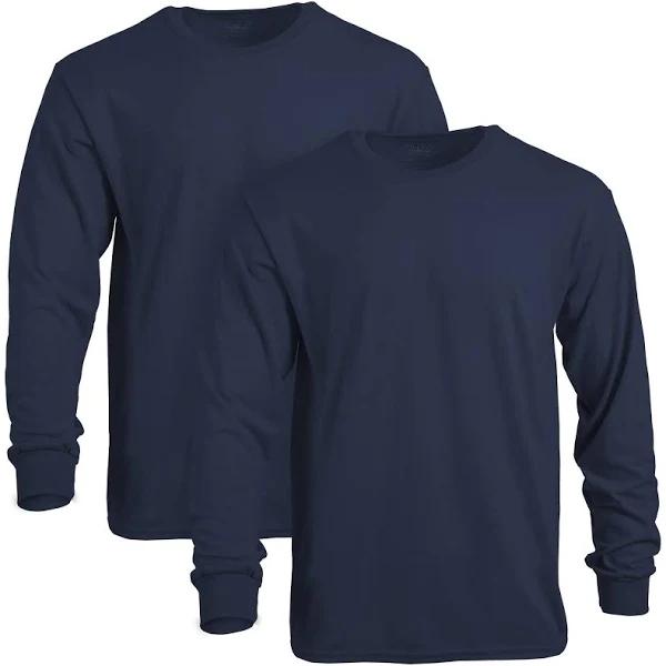 Gildan Mens G5400 Heavy Cotton Long Sleeve T-Shirt, 2-Pack Long Sleeve Shirt