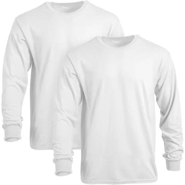 Gildan Mens G8400 DryBlend Adult Long Sleeve T-Shirt, 2-Pack Long Sleeve Shirt