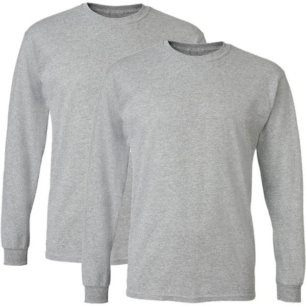 Gildan Mens G8400 DryBlend Adult Long Sleeve T-Shirt, 2-Pack Long Sleeve Shirt