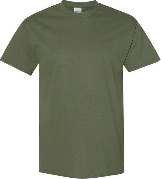 Gildan Mens Heavy Cotton Short Sleeve T-Shirt Military Green L