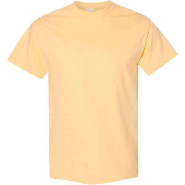 Gildan Mens Heavy Cotton Short Sleeve T-Shirt Yellow Haze S