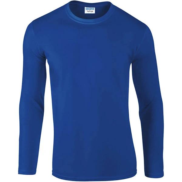 Gildan Mens Soft Style Long Sleeve T-Shirt (Pack of 5) Royal 2XL