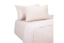 Gingham Flannelette Cotton Sheet Set - Single Bed, Pink