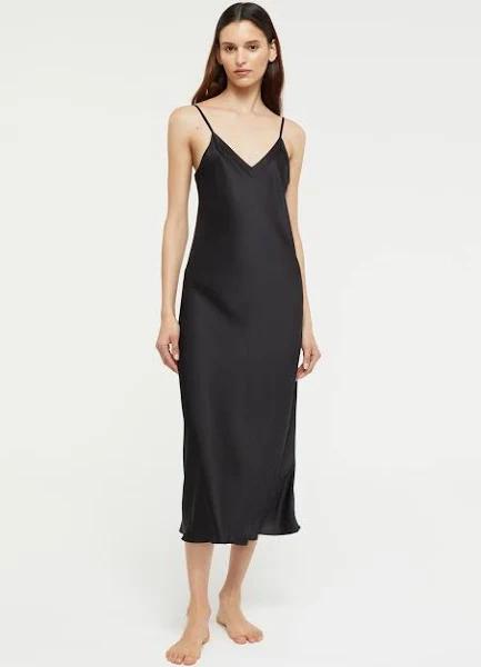 GINIA Silk Long Nite Black