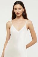 GINIA Silk Long V Neck Nightie - Creme