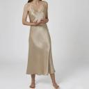 GINIA Silk V Neck Nightdress 14 / Shadow Grey