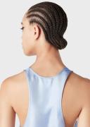 Giorgio Armani - Silk Twill Top Armani Sustainability Values, 100% Silk, Azure, Size: 40