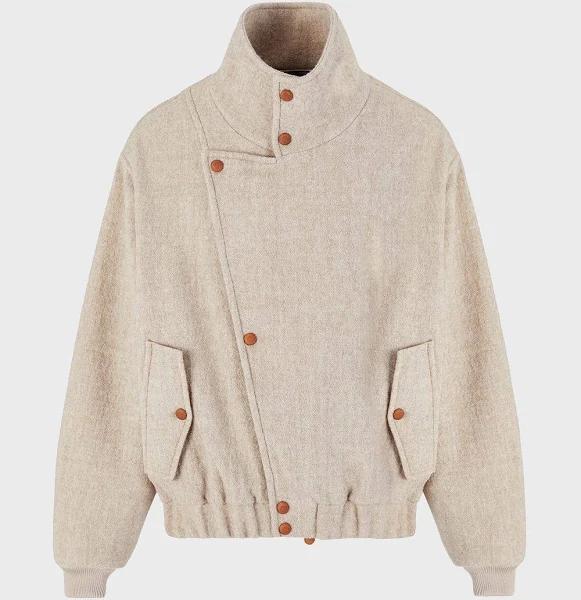Giorgio Armani - Virgin Wool Blouson, 100% Virgin Wool, Beige, Size: M