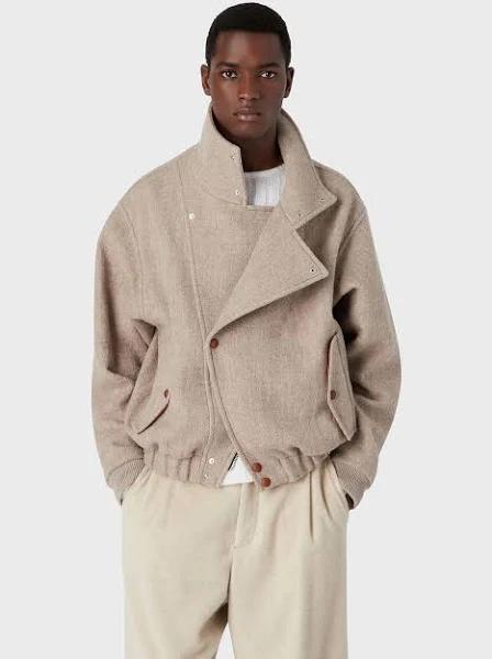 Giorgio Armani - Virgin Wool Blouson, 100% Virgin Wool, Beige, Size: S