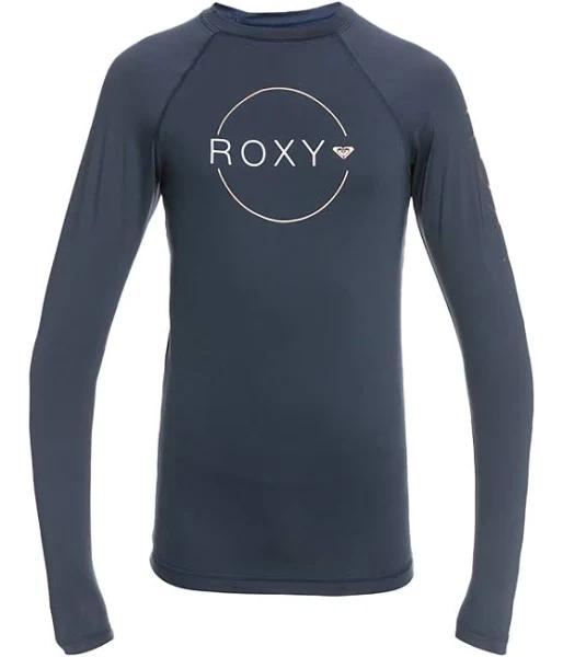 Girls 8-16 Beach Classics Long Sleeve UPF 50 Rash Vest - Roxy 14/XL / Mood Indigo (bsp0)