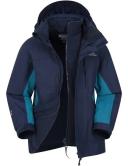 Girls Mountain Warehouse Cannonball 3 in 1 Waterproof Jacket - Black