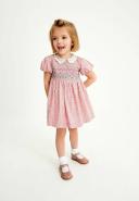 Girls Next Printed Lace Collar Shirred Cotton Dress (3mths-8yrs) - Pink