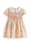 Girls Next Lace Collar Shirred Cotton Dress (3mths-8yrs) - Pink