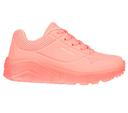 Girls Skechers Uno Ice Coral Comfy Kids Running Shoe