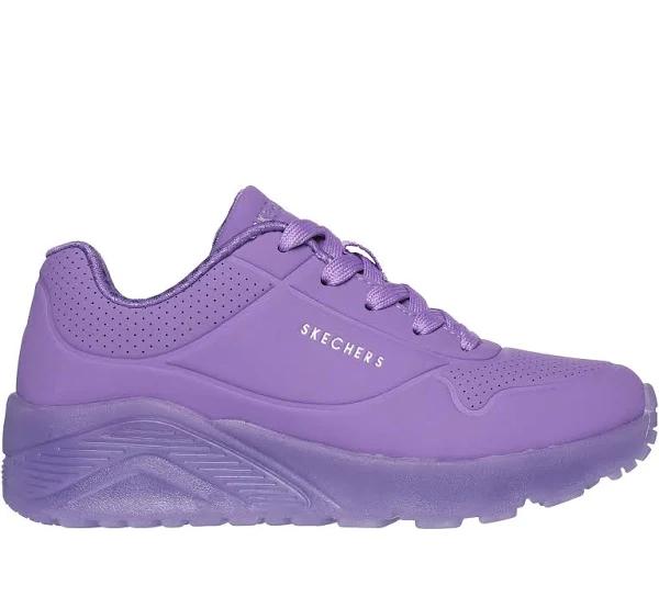 Girls Skechers Uno Ice Purple Comfy Kids Running Shoe