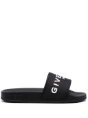 Givenchy Black Embossed Slides