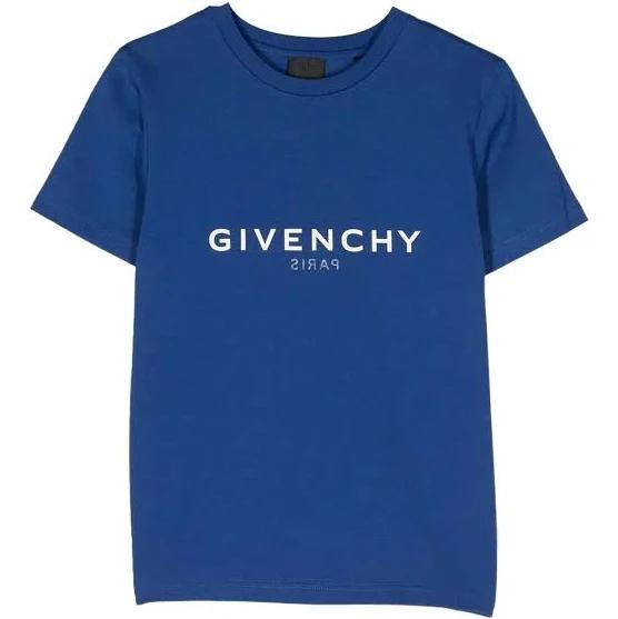 Givenchy Boys Logo Print T-Shirt in 14 Yrs Blue