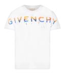 Givenchy Boys White Cotton Logo T-Shirt