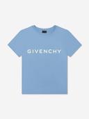 GIVENCHY Teen Boys Blue Cotton Logo T-Shirt