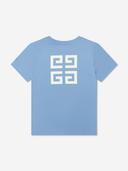 GIVENCHY Teen Boys Blue Cotton Logo T-Shirt