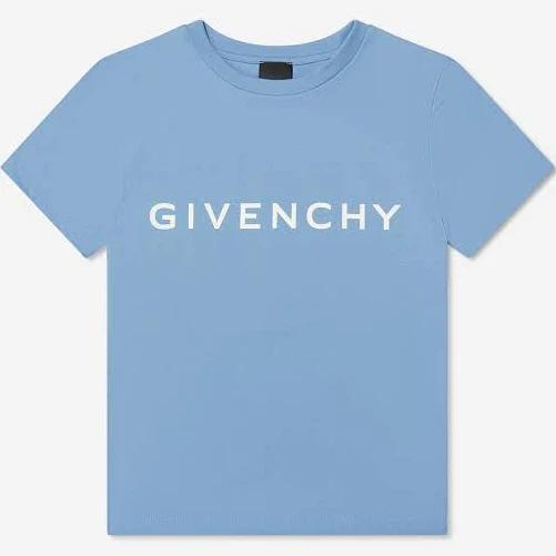 GIVENCHY Teen Boys Blue Cotton Logo T-Shirt