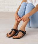Gizeh Cork Graceful Licorice Birko-Flor Sandal- Regular/Wide, 37