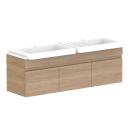 Glacier Pro Semi Recessed Door & Drawer, Slim 1200mm / Wall Hung / Cherry Pie / Double Bowl