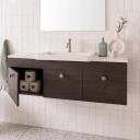 Glacier Pro Semi Recessed Door & Drawer, Slim 1200mm / Wall Hung / Cherry Pie / Double Bowl
