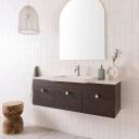 Glacier Pro Semi Recessed Door & Drawer, Slim 1200mm / Wall Hung / Cherry Pie / Double Bowl