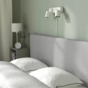 GLADSTAD Upholstered Bed, 2 Storage Boxes, Kabusa Light Grey