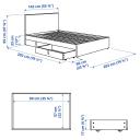 GLADSTAD Upholstered Bed, 2 Storage Boxes, Kabusa Light Grey