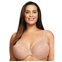 Glamorise Low Cut Wonderwire Lace Bra - Capuccino - 14G Capuccino