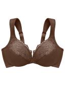 Glamorise Low Cut Wonderwire Lace Bra - Capuccino - 14G Capuccino