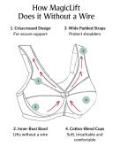 Glamorise MagicLift Active Wirefree Support Bra - Wine - 28DD Wine