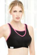 Glamorise No-Bounce Camisole Wirefree Sports Bra - Black/Pink - 28E Black/Pink