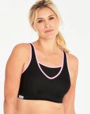 Glamorise No-Bounce Camisole Wirefree Sports Bra - Black/Pink - 28E Black/Pink