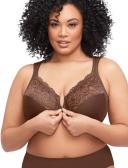Glamorise Wonderwire Front-Closure Bra - Mocha - 12D