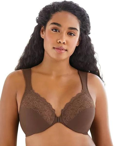 Glamorise Wonderwire Front-Closure Bra - Mocha - 12D