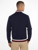 Global Stripe Relaxed Fit Zip-Thru Cardigan Blue LG