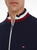 Global Stripe Relaxed Fit Zip-Thru Cardigan Blue LG