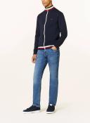 Global Stripe Relaxed Fit Zip-Thru Cardigan Blue LG