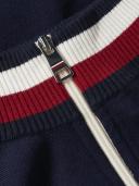 Global Stripe Relaxed Fit Zip-Thru Cardigan Blue LG