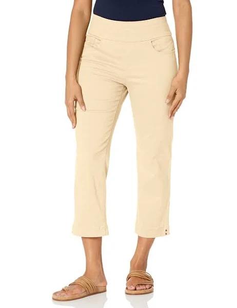 Gloria Vanderbilt Women's Capri almond Cream Amanda Wide-Waistband Capri Jeans 16