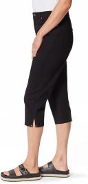 Gloria Vanderbilt Women's Capri Black Amanda Split-Hem Capri Jeans - Petite 12P